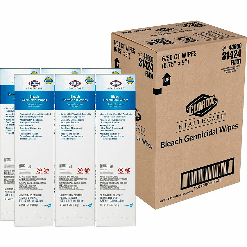 Clorox Healthcare Bleach Germicidal Wipes (CLO31424CT)