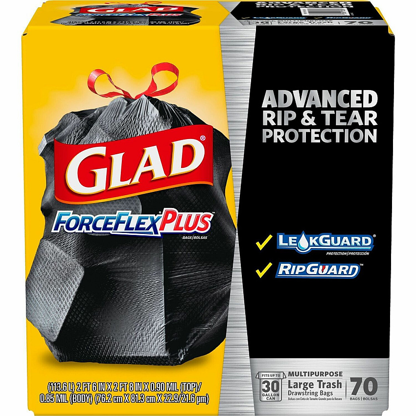 Glad Large Drawstring Trash Bags - ForceFlexPlus (CLO70358BD)