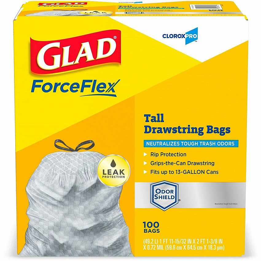 CloroxPro ForceFlex Tall Kitchen Drawstring Trash Bags (CLO70427BD)