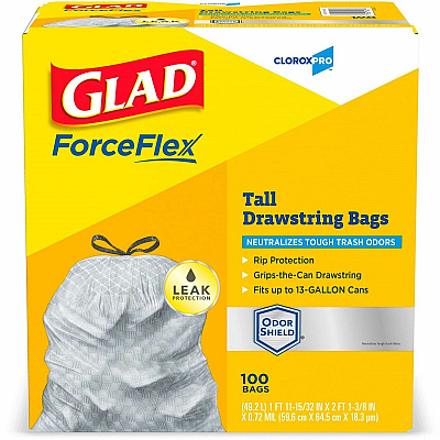 CloroxPro ForceFlex Tall Kitchen Drawstring Trash Bags (CLO70427PL)