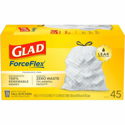 Glad ForceFlex Tall Kitchen Drawstring Trash Bags (78362PL)