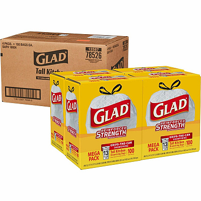 Glad ForceFlex Tall Kitchen Drawstring Trash Bags (CLO78526PL)