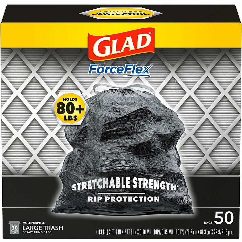 Glad ForceFlexPlus Drawstring Large Trash Bags (CLO78997CT)