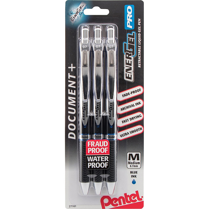 EnerGel PRO Retractable Liquid Gel Ink Pens (PENBLP77BP3C)