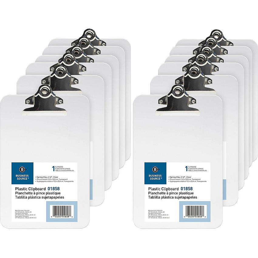 Business Source Plastic Clipboard (BSN01858BX)