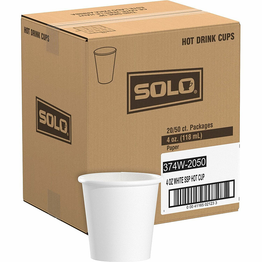 Solo 4 oz Paper Hot Cups (SCC374W2050)