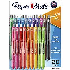 Paper Mate InkJoy Gel Pens, Medium Point, 0.7 mm, Assorted Colors, Pack Of 20 (PAP1951718)