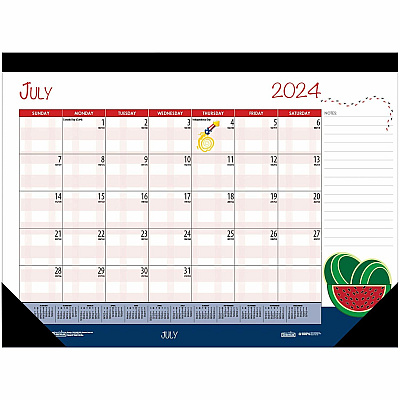 House of Doolittle Academic Year Recycled Desk Pad Calendar, Illustrated Seasons Artwork, 22 x 17, Black Binding, 12-Month (July-June):2025-2026 (1395)
