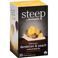 Bigelow Organic Dandelion & Peach Rooibos & Green Tea Herbal Tea, Green Tea Bag (BTC17715)