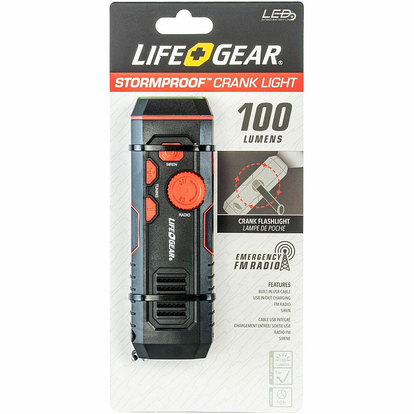 Life+Gear Stormproof Crank Light (DCYLG3860675RED)