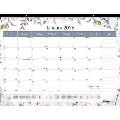 Blueline Passion Floral Desk Pad Calendar (C194113)