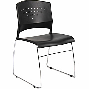 BOSS Black Stack Chair With Chrome Frame, 1Pc Pack (B1400BK1)