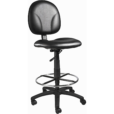 BOSS Stand Up Drafting Stool with Foot Rest Black (B1690CS)