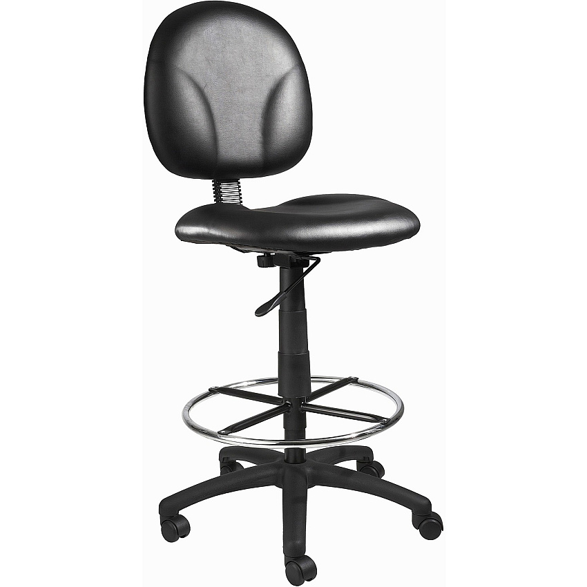 BOSS Stand Up Drafting Stool with Foot Rest Black (B1690CS)