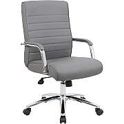 BOSS Modern Executive Conference Chair-Ribbed Grey (B696CRBGY)
