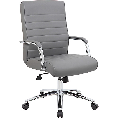BOSS Modern Executive Conference Chair-Ribbed Grey (B696CRBGY)