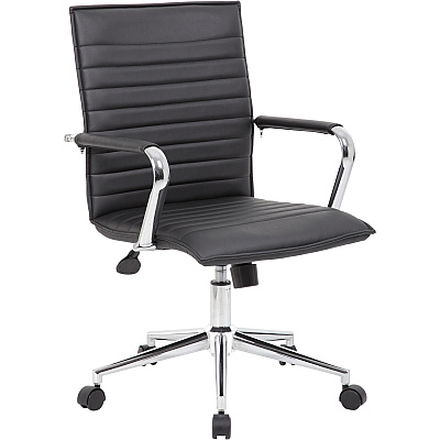 BOSS Black Vinyl Hospitality Chair (B9533CBK)
