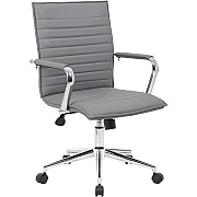 BOSS Grey Vinyl Hospitality Chair (B9533CGY)