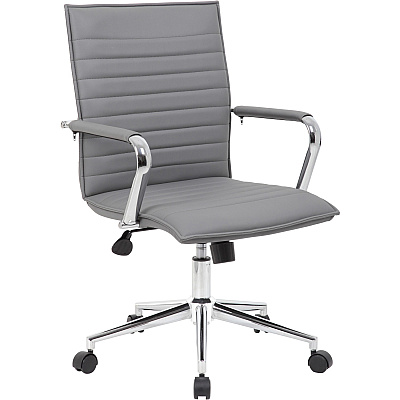 BOSS Grey Vinyl Hospitality Chair (B9533CGY)