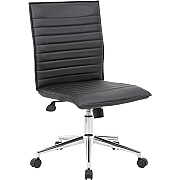 BOSS Black Vinyl Armless Hospitality Chair (B9534CBK)