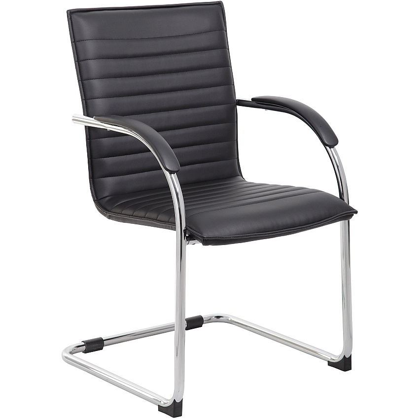 BOSS Chrome Frame Vinyl Side Chairs (B9536BK2)