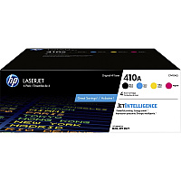 HP 410A (HEWCF410AQ) Original Laser Toner Cartridge - Combo Pack - Black, Cyan, Magenta, Yellow - 4 / Carton