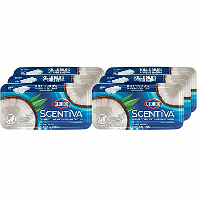 Clorox Scentiva Disinfecting Wet Mopping Cloth Refills - Coconut & Water Lily (CLO32034CT)