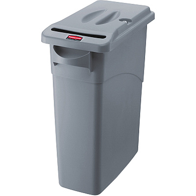 Rubbermaid Commercial Slim Jim Confidential Document Containers w/Lids (RCP9W15LGYCT)