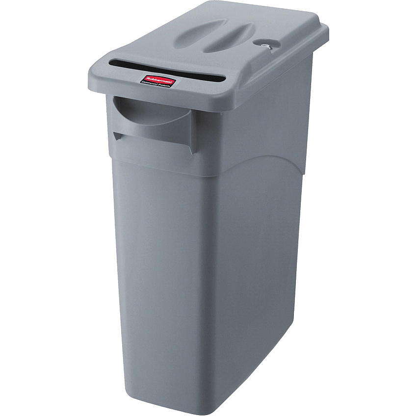Rubbermaid Commercial Slim Jim Confidential Document Containers w/Lids (RCP9W15LGYCT)