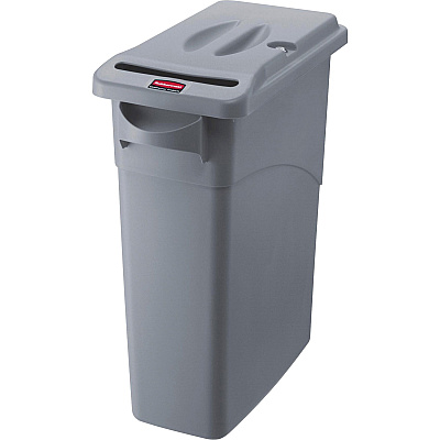 Rubbermaid Commercial Slim Jim Confidential Document Containers w/Lids (RCP9W25LGYCT)