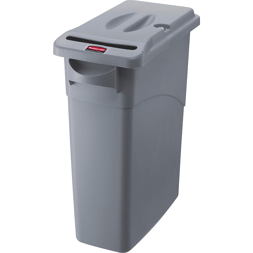 Rubbermaid Commercial Slim Jim Confidential Document Containers w/Lids (RCP9W25LGYCT)
