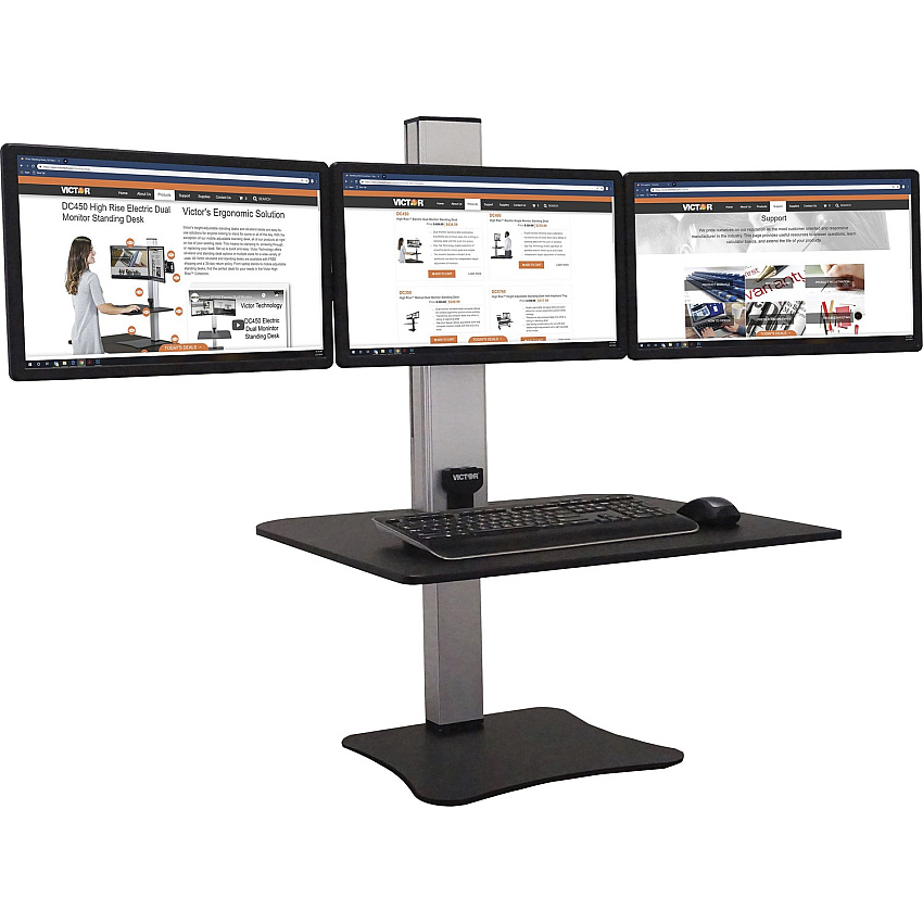 Victor High Rise Electric Triple Monitor Standing Desk (VCTDC475)