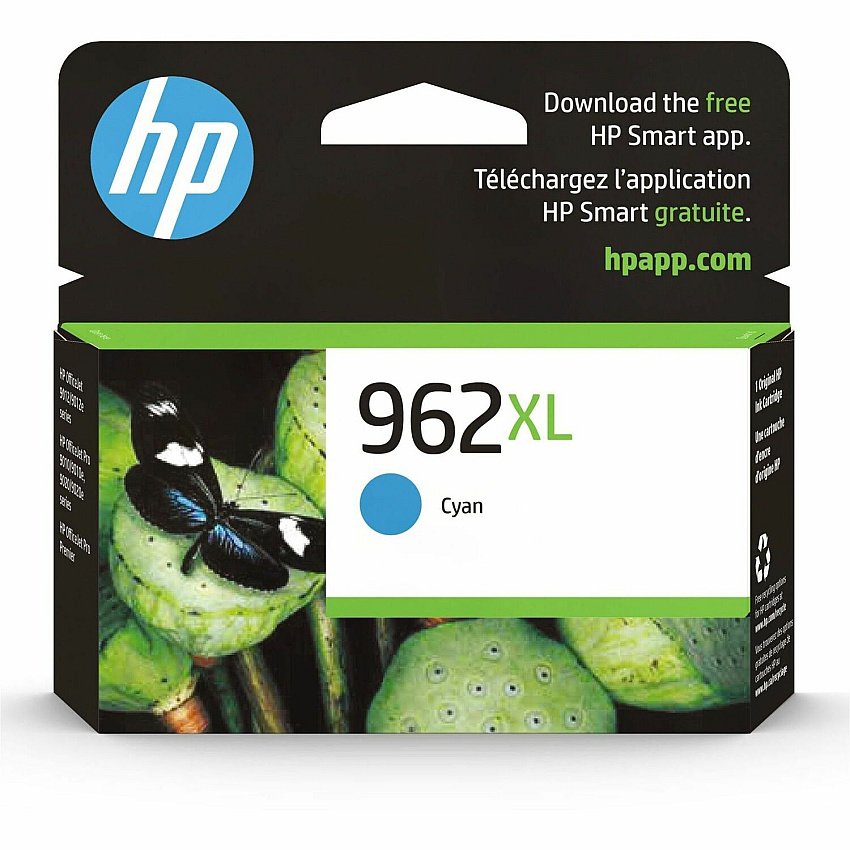 HP 962XL (HEW3JA00AN) Original High Yield Inkjet Ink Cartridge - Cyan - 1 Each