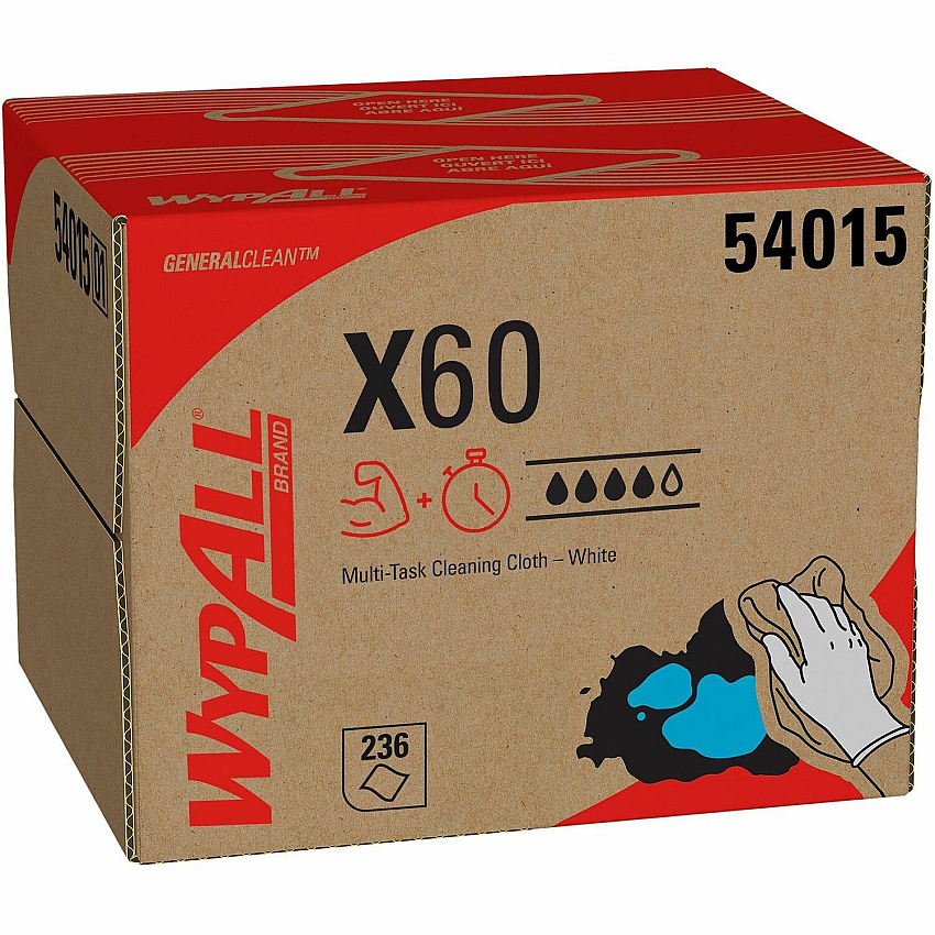 Wypall GeneralClean X60 Multi-Task Cleaning Cloths - Brag Box (KCC54015)