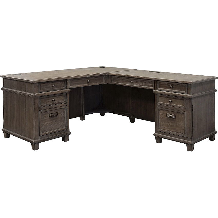 Martin Carson L Desk with Right Return, Pencil, Utility and File Drawers (IMCA684RRR)