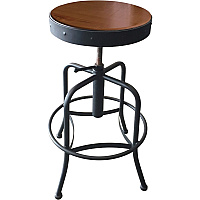 Holland Bar Stools 910 Black Wrinkle Industrial Adjustable Stool (910CLBLKVNYL)