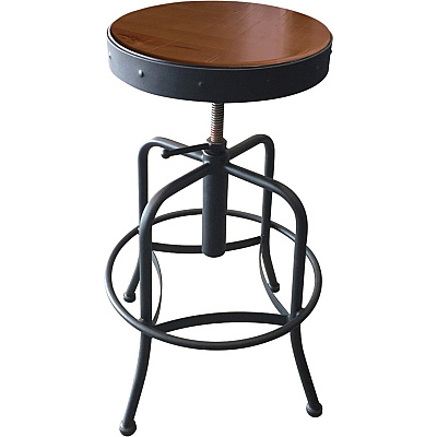 Holland Bar Stools 910 Black Wrinkle Industrial Adjustable Stool (910CLBLKVNYL)