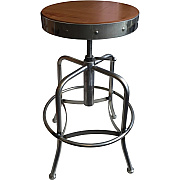 Holland Bar Stools 910 Clear Coat Industrial Adjustable Stool (910BWBLKVNYL)