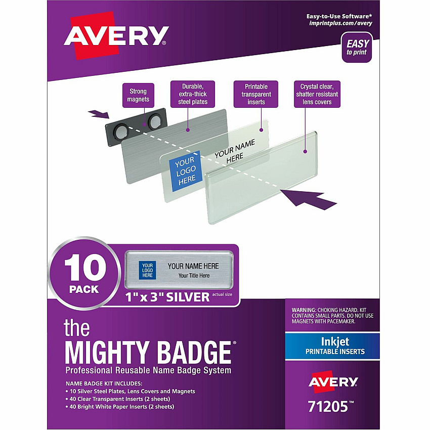 The Mighty Badge Mighty Badge Professional Reusable Name Badge System (AVE71205)