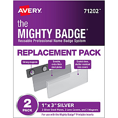 The Mighty Badge Professional Reusable Name Badge System Replacement Pack (AVE71202)