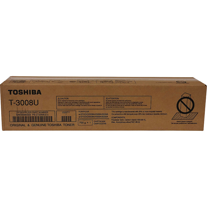 Toshiba Original Laser Toner Cartridge - Black - 1 Each (TOST3008U)