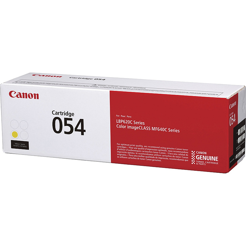 Canon 054 Original Laser Toner Cartridge - Yellow - 1 Each (CNMCRTDG054Y)