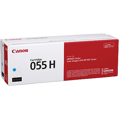 Canon 055H Original High Yield Laser Toner Cartridge - Cyan - 1 Each (CNMCRTDG055HC)