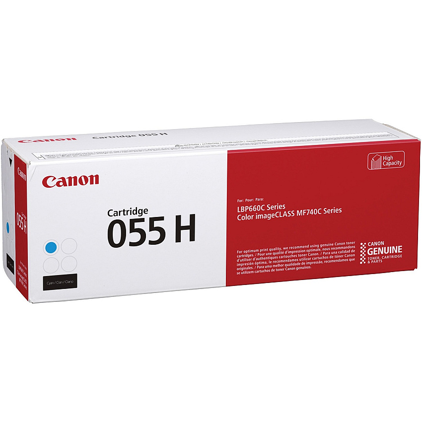 Canon 055H Original High Yield Laser Toner Cartridge - Cyan - 1 Each (CNMCRTDG055HC)