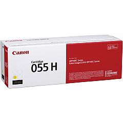 Canon 055H Original High Yield Laser Toner Cartridge - Yellow - 1 Each (CNMCRTDG055HY)