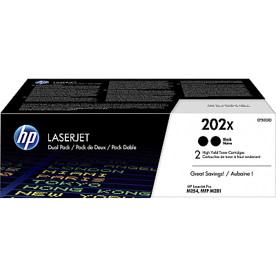 HP 202X (HEWCF500XD) Original High Yield Laser Toner Cartridge - Multi-pack - Black - 1 Each
