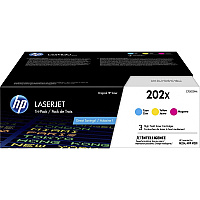 HP 202X (HEWCF500XM) Original High Yield Laser Toner Cartridge - Multi-pack - Cyan, Magenta, Yellow - 1 Each