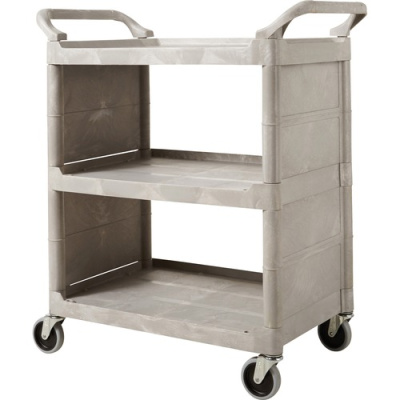 Rubbermaid Commercial 450088BK Heavy-Duty Utility Cart, Two-Shelf