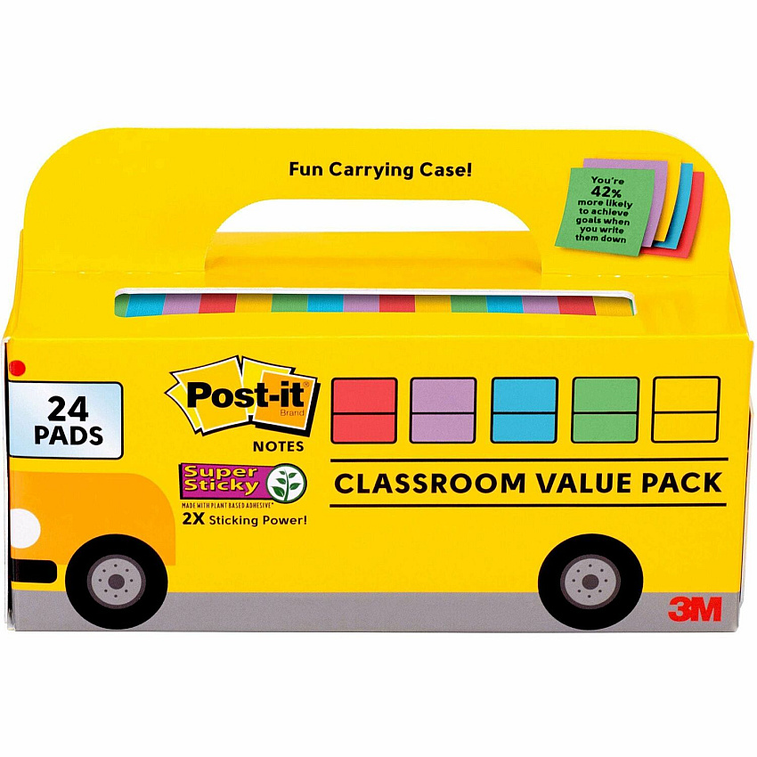 Post-it Super Sticky Notes Bus Cabinet Pack (MMM65424SSBUS)