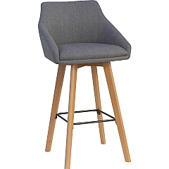 Lorell Gray Flannel Mid-Century Modern Guest Stools (LLR68561)